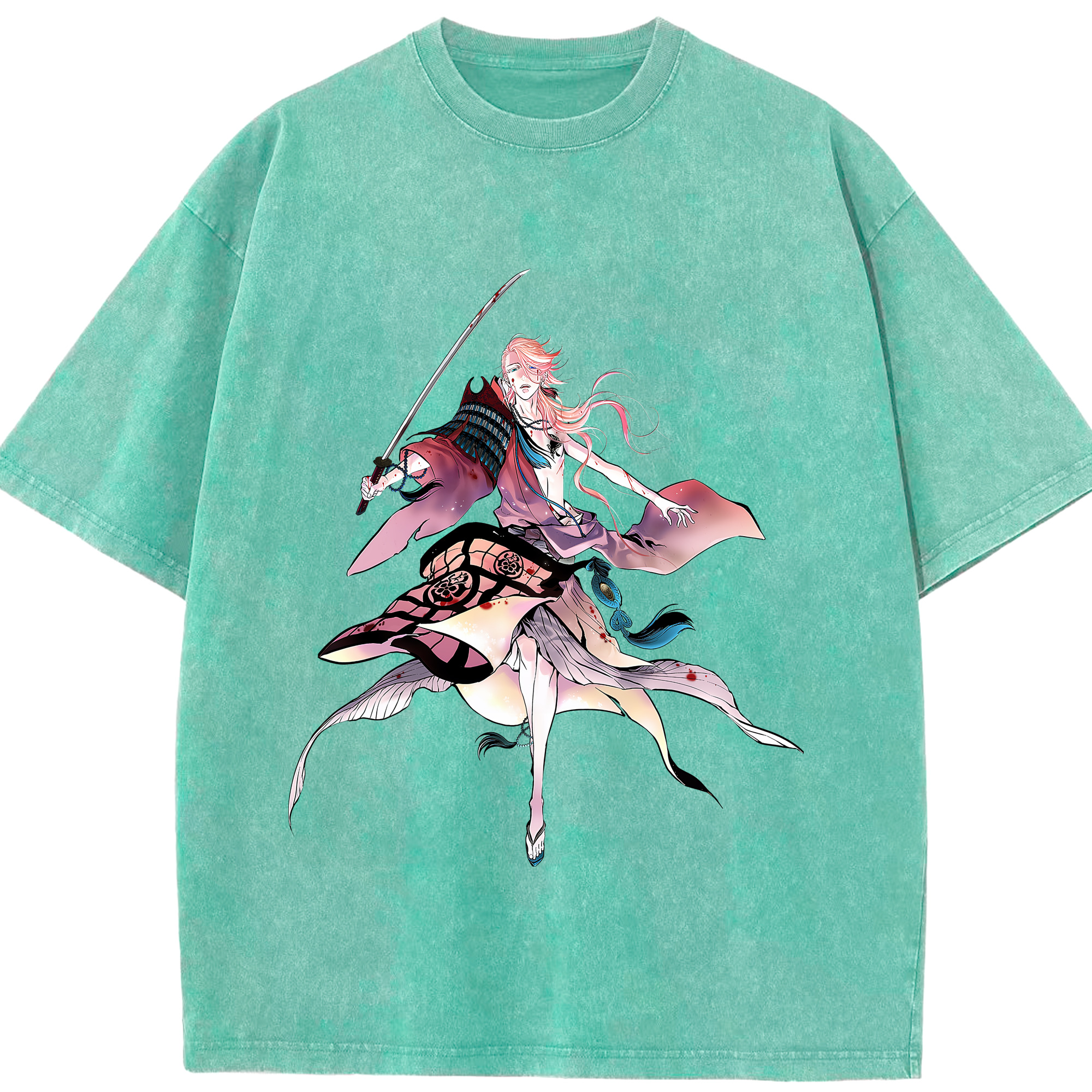 （画像用） 刀剣乱舞 Touken Ranbu 綿100% ヴィンテージ風 半袖Tシャツ（フロントプリント）